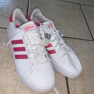 Brand new pink and white adidas